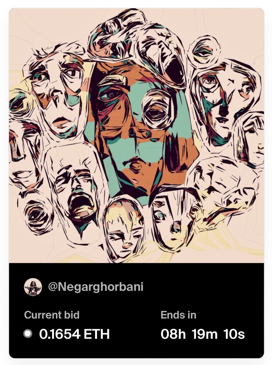 ⚠️AUCTION ALERT⚠️

 Hurry, only 8 hours left …

😱🚶🏼‍♀️🏃🏻‍♀️😌

Placed a bid by dearest @CrayonaColors 🖍❣️

foundation.app/@Negarghorbani…