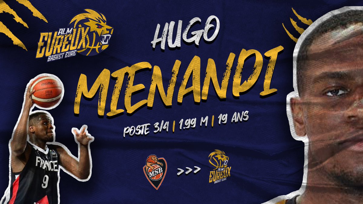 ALMEvreux's tweet photo. 🚨 𝙉𝙤𝙪𝙫𝙚𝙡𝙡𝙚 𝙧𝙚𝙘𝙧𝙪𝙚 !

Le club est heureux de vous annoncer la première recrue pour la saison 2022/2023...

Le prometteur poste 3/4 🇲🇫 𝙃𝙪𝙜𝙤 𝙈𝙄𝙀𝙉𝘼𝙉𝘿𝙄 (1.99m - 19 ans) arrive en prêt du @MSB_Officiel 🔥

Toutes les infos ➡️ https://t.co/1ThTkYROwP https://t.co/pLrsM1BKrj
