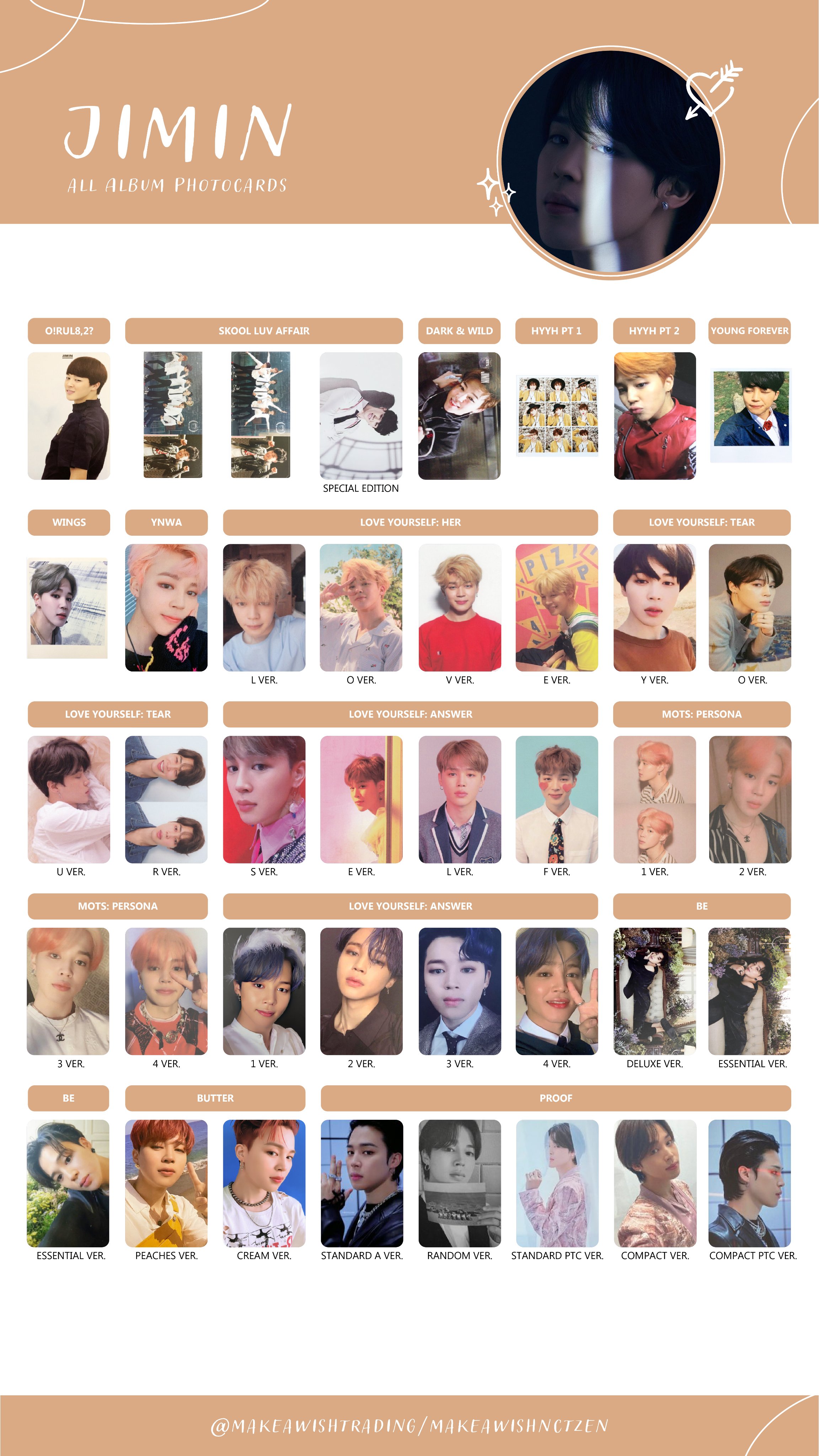Does anyone have BTS photocard templates/lists? : r/bangtan