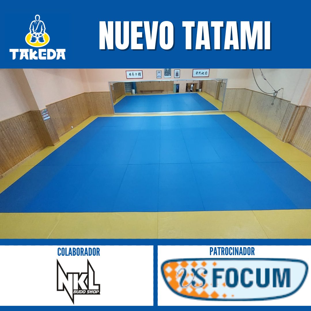 No se nos ocurre mejor forma de ir cerrando la temporada… esta semana, nuestros deportistas estrenarán tatami. 

Gracias a nuestro colaborador y distribuidor <a href="/NklBudo/">NKL BUDO SHOP</a> y a nuestro patrocinador <a href="/vsfocum/">Vs Focum</a> por hacerlo posible. 

+