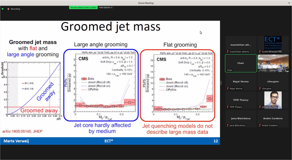 thermalization's tweet photo. Marta Verweij @MartaVerweij @UniUtrecht starts ECT* #JetQuenching workshop with talk on experimental overview on groomed jet splittings @CMSExperiment
#grooming #PartonShower #Zhadron https://t.co/Q7bPwXRPmO