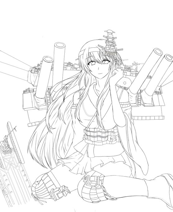 今日のやつの線画です(修正箇所込み) 