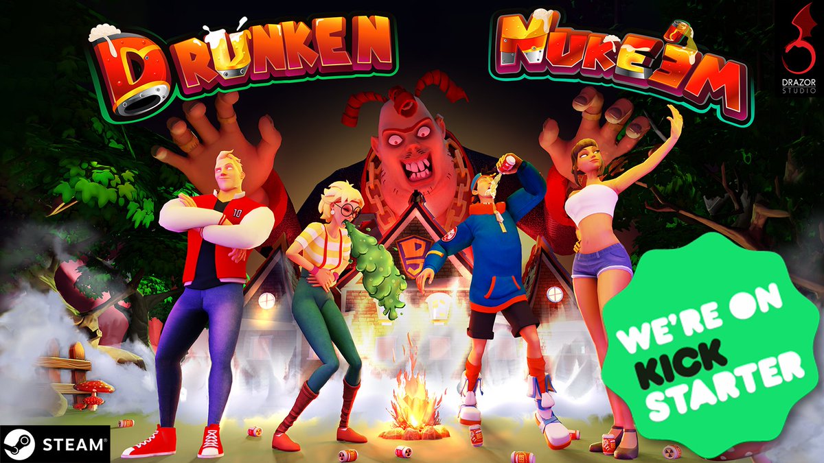 In #DrunkenNukeem the team of drunks has 4 people, but at least 2 will have to lose. 
The balance between collaborating to try to escape and betrayal to win will be the key in each game.

🍺 #Kickstarter:
kickstarter.com/projects/drazo…

#indiegame | #indiedev | #gamedev | #indiedev