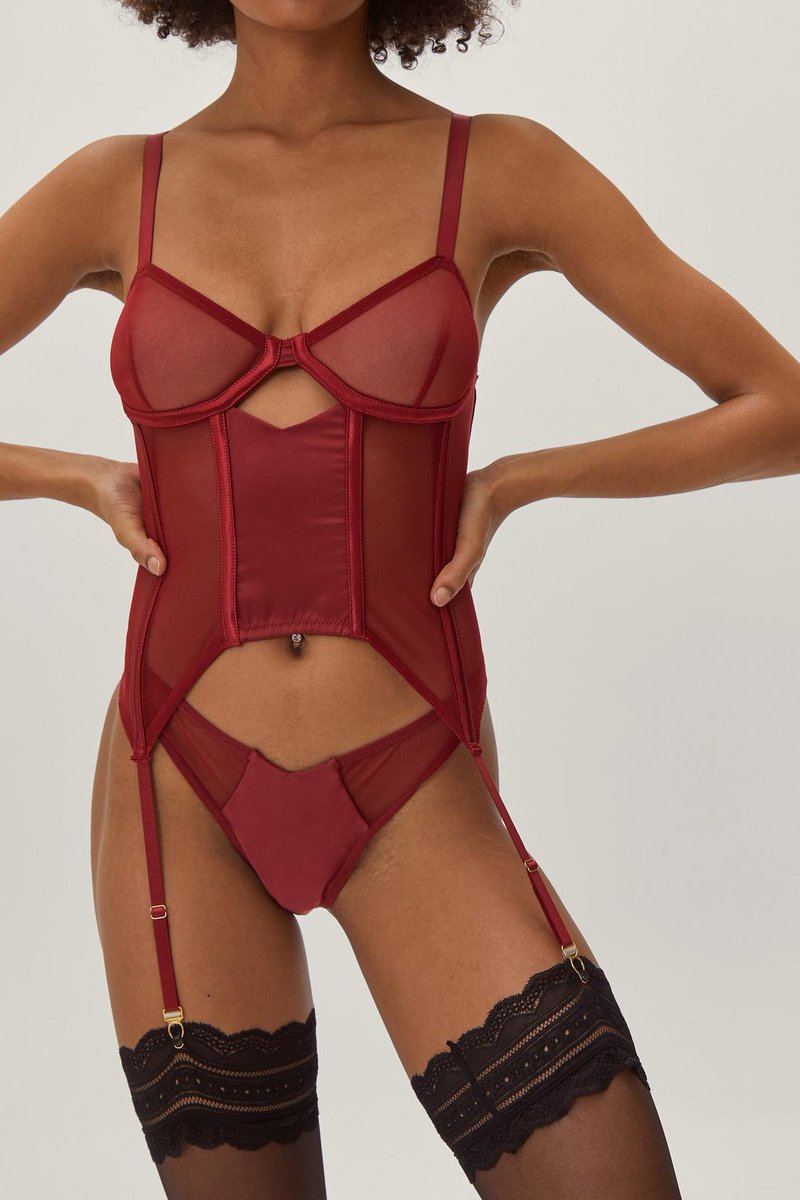 PremiumLingerie's tweet photo. A stunning longline corset bralette and thong set worth £35, for just £25? You'd better believe it! To celebrate summer, we're offering sets to our Twitter followers for a staggering £19.99 for a limited time! £19.99! Available in red or wine, sizes 8-14. DM for details! ❤️ https://t.co/SVUEKVoItW