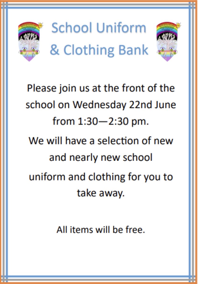 Join us for our Clothing Bank on Wednesday 22nd June.