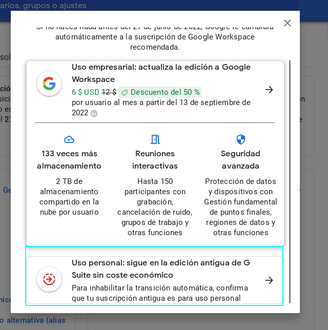 apache_ctl's tweet photo. Recuerda, si usas #GoogleWorkspace para uso personal, no tendrás que pagar en la transición a cuentas de pago del 27/06 | #GoogleApps

Info: https://t.co/LgzbbUY3fu y link directo (como admin) https://t.co/MpTkE70zeB (El proceso son 3 clicks, 1 min) https://t.co/xpn0CB9Qt5