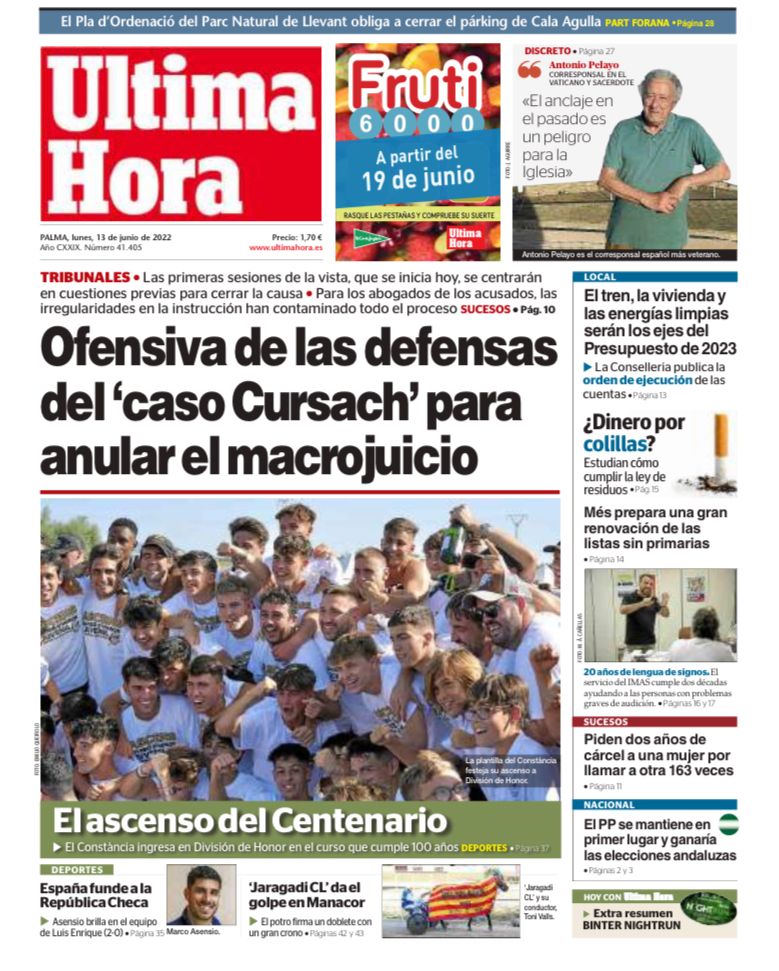 CEConstancia's tweet photo. 🥱😵‍💫 Bon dia!

📰 AVUI SOM PORTADA a @UHmallorca @UHEsports 

Moltes gràcies 🤍🖤 https://t.co/t4ZwD0IiL7