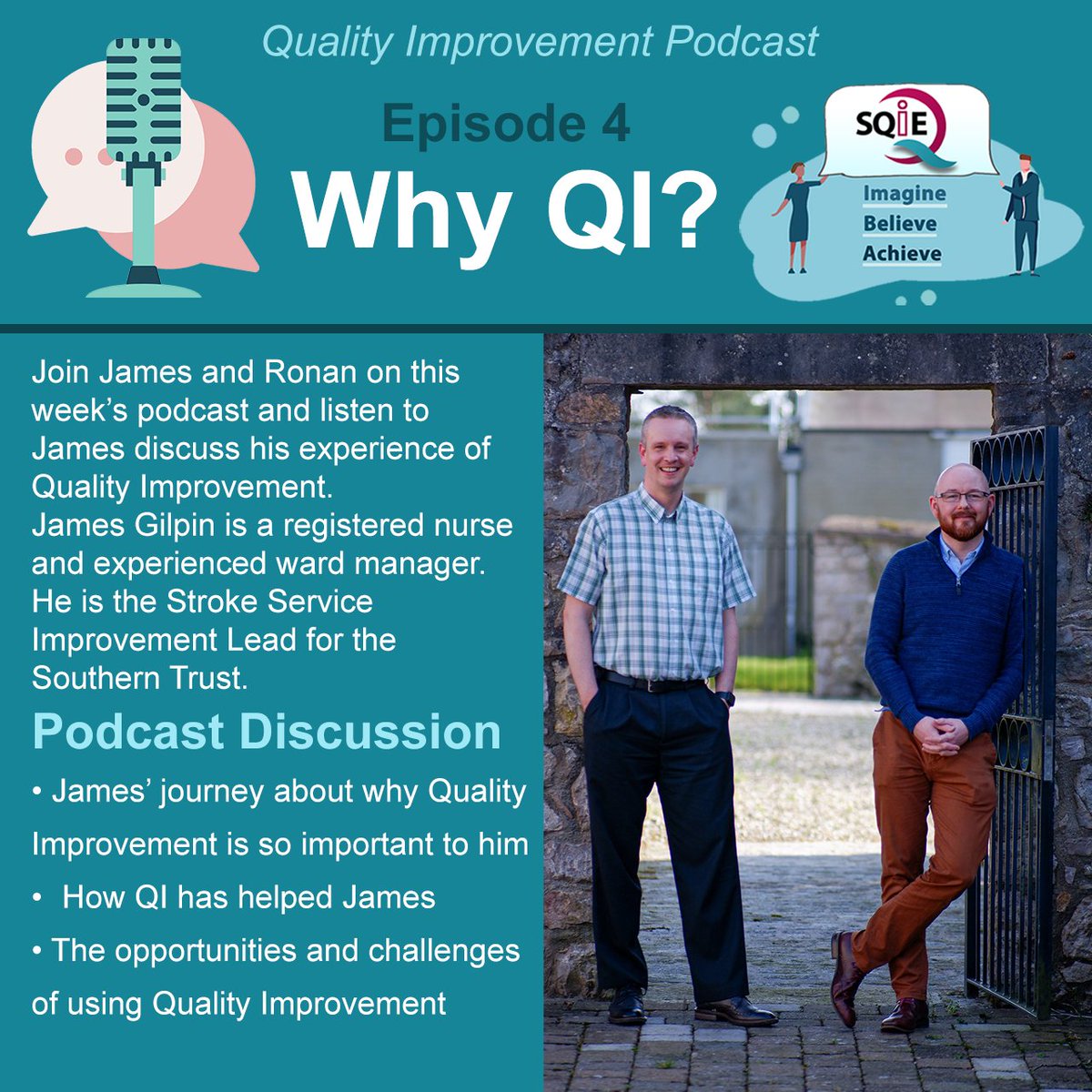 *STAFF POST* The final podcast in our series for Quality Improvement Month, our QI colleague Ronan discusses quality improvement with James, a registered nurse and ward manager, who is the Stroke Service Improvement Lead for the Southern Trust. 🎧bit.ly/3OcXUcw #SQiE