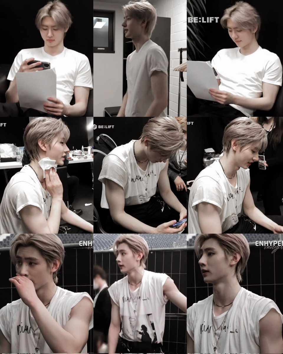 park sunghoon in white t-shirt 😵‍💫