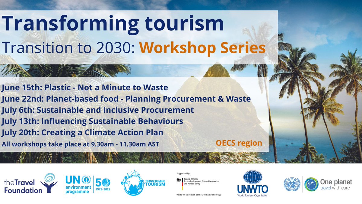 UNWTO's tweet photo. You firmly believe tourism must be more sustainable.

Now, go one step further.

Learn what actions and tools you can implement to make your tourism business greener.

📅June 14 - July 20

Join this series of webinars:
https://t.co/xCFDgTVjrn https://t.co/r2lMmTA6eW
