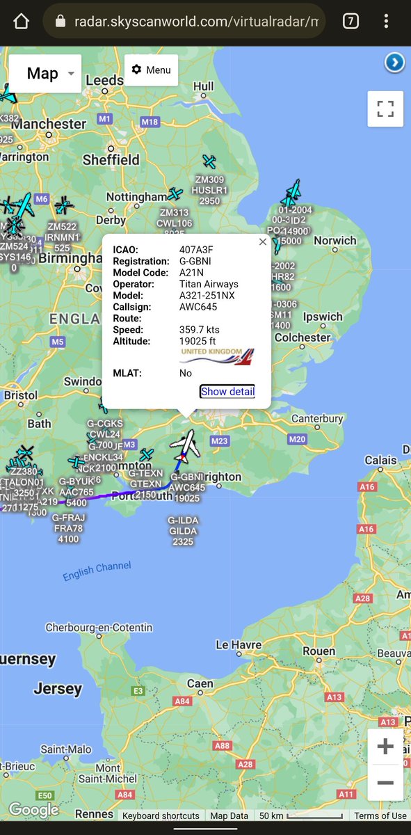 scan_sky's tweet photo. Titan Airways ๐ฌ๐ง - A321-251NX - G-GBNI - #AWC645
Heading Back To Stansted Airport ๐ฌ๐ง From @RNASCuldrose ๐ฌ๐ง
Believed To Have UK PM Boris Johnson Aboard, Who Has Been Visiting #Cornwall To Launch The New Food Boost Farming Fund. https://t.co/OcRZxolBlD