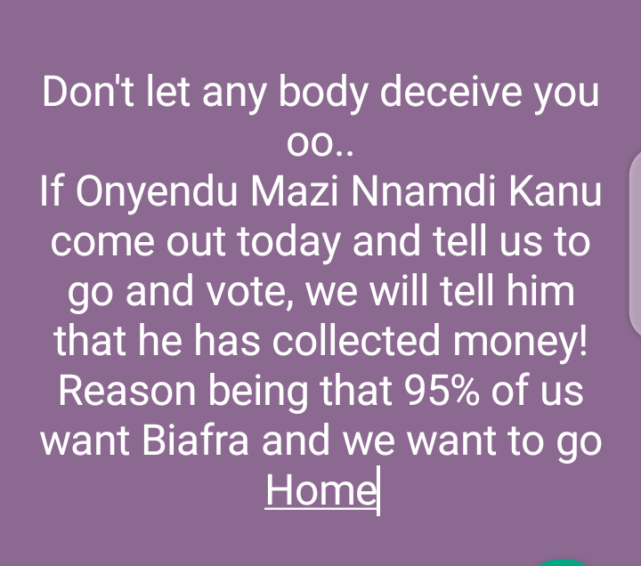 CAPTBUKA's tweet photo. #wewanttogohome
#NoelectioninBiafraland
#Biafraexit
#FreeNnamdiKanu
#FreeNnamdiKanuNow https://t.co/zd5ts5fgZM