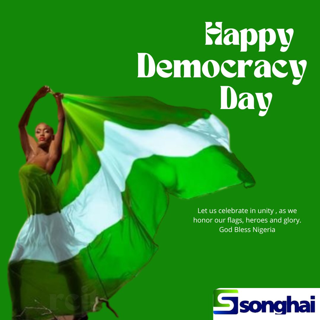 songhaihealth's tweet photo. Let us celebrate in unity, as we honor our flags, heroes and glory.
God Bless Nigeria.
#democracy #DemocracyDay2022 #HealthyEating #healthinsurancepremium https://t.co/mp4EI7lXIv