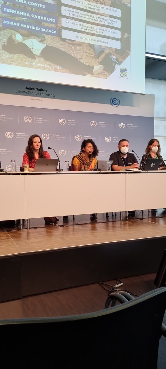 larutadelclima's tweet photo. @CortsGina according to the #IPCC we have only 30 months to take action.
Communities are loosing their culture, their food...
Let us recover our trust!
#ClimateConferenceBonn
#SB56
@CANIntl https://t.co/vSic7DooxB