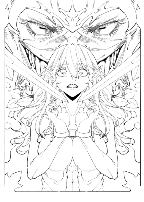 I kept drawing the main character Yuri but I rarely drew any of the actual protagonist, Ish. So here's Ish both in his human and past Goblin form 