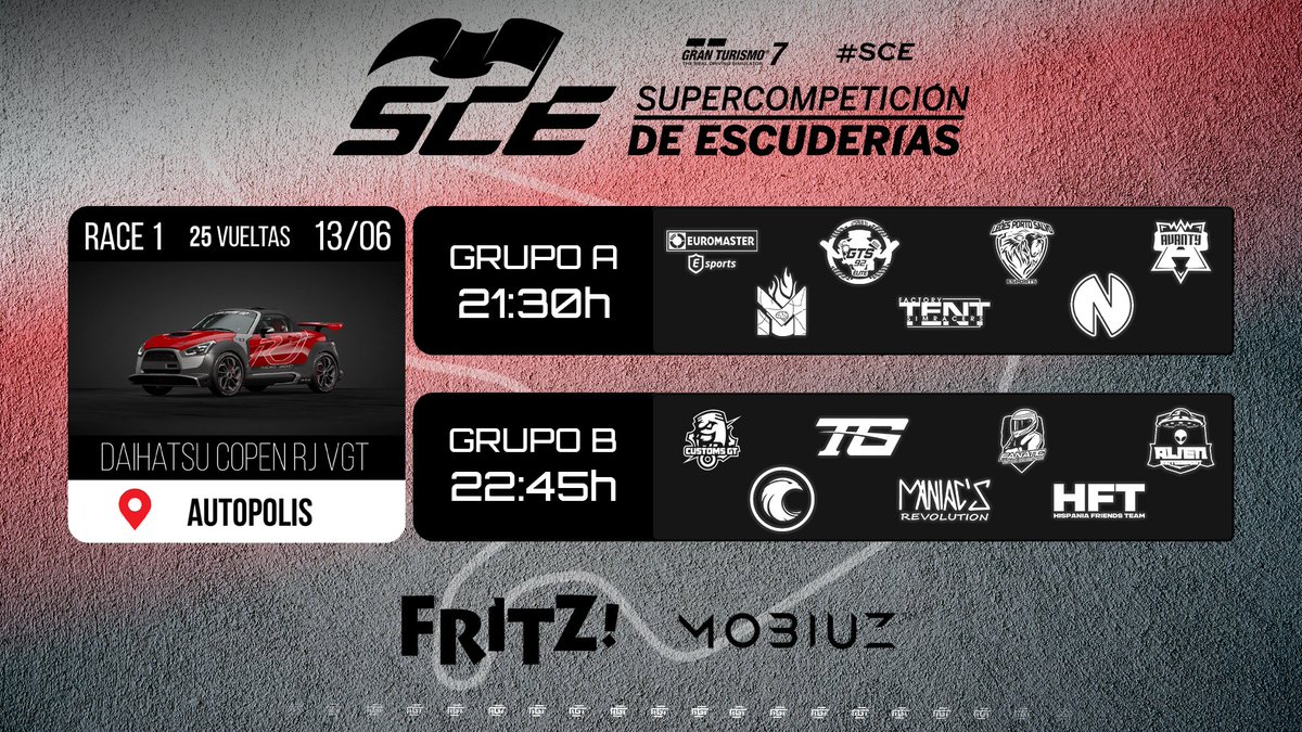 MundoGT's tweet photo. Los lunes ya no volverán a ser iguales 
SE ACABÓ LA ESPERA #SCE #GT7 

🕰️ 21:30h-23:59h
📺 https://t.co/LOvL7bDs2Z
🎌 Primera carrera
🎙️ Con @FonsoCN &amp; @halonso 

#simracing #esports #daihatsu #autopolis
@AVM_ES @BenQ_Spain https://t.co/Z8Mv2HcILS