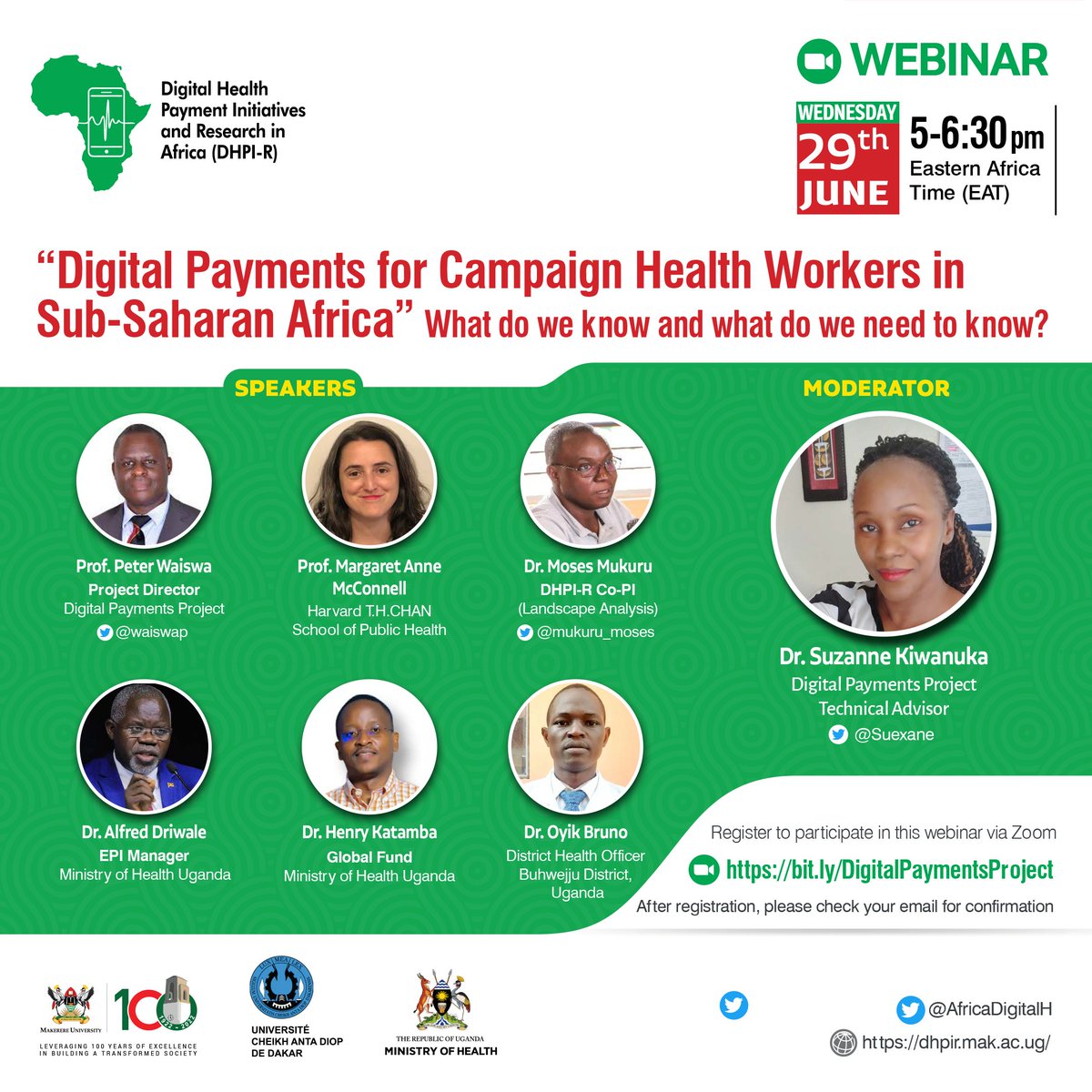 AfricaDigitalH's tweet photo. In order to stimulate, generate and accelerate shared learning around the utility and best practices of digital payments amongst campaign health workers.
Join the upcoming #DHPI-R webinar on 29th June to learn
Register now - https://t.co/MZ7w5m1R98 https://t.co/td95f39rjX