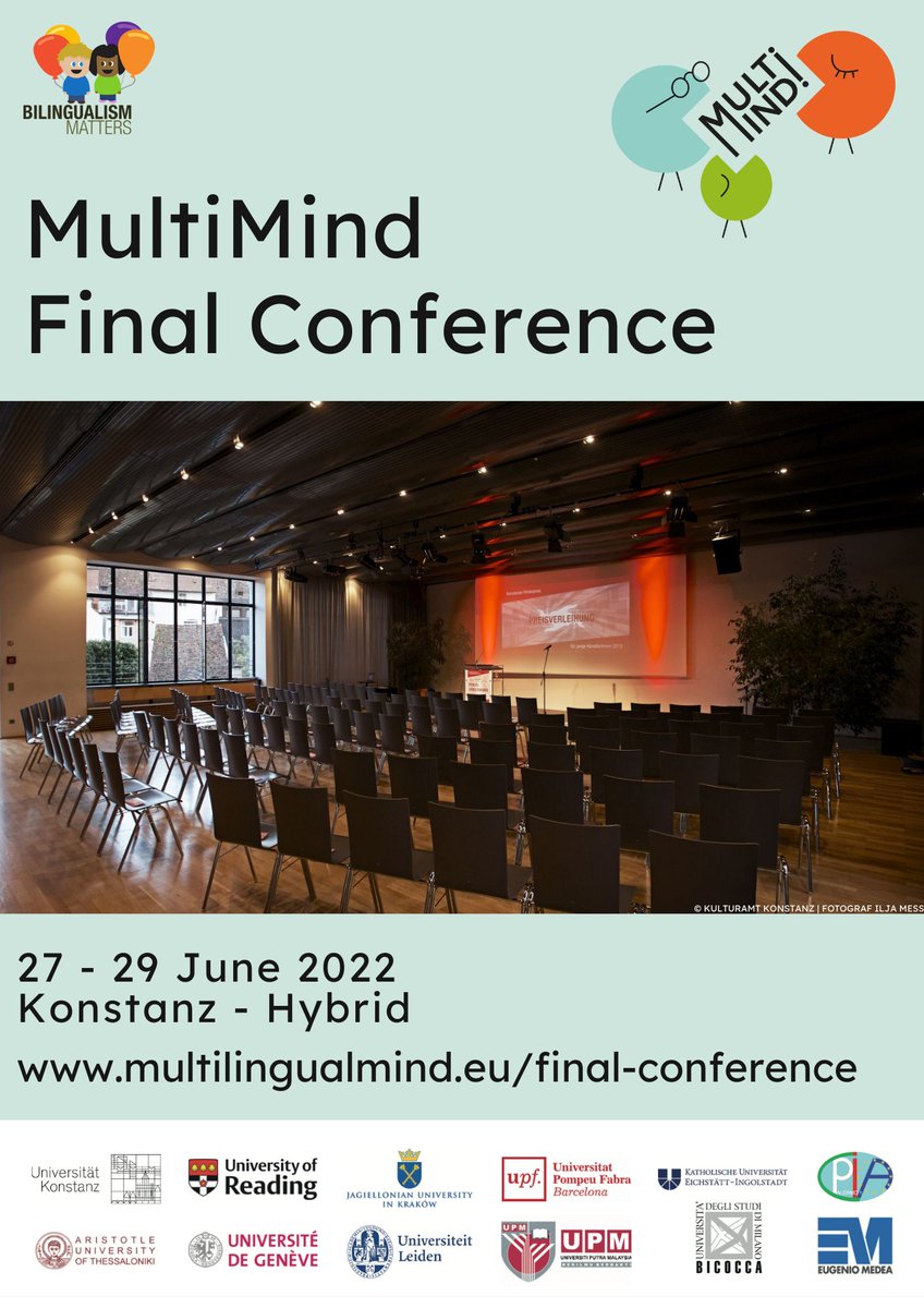 MultiMind_ITN's tweet photo. Only 2⃣ more weeks until The MultiMind Final Conference! 🥳🥳🥳
The conference will start of with a day for #stakeholders
and #practitioners on Mon 27.6 and continue with two days dedicated to #scientific exchange. Programme and registration: https://t.co/rlrJqiNVI5 https://t.co/4Cotpi2Hmm