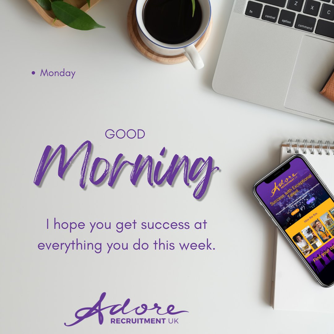 AdoreRec's tweet image. Happy Monday, it’s a new week! ✨
Don’t worry if last week didn’t go as planned, focus on this week and what you hope to achieve. 
Thinking of starting a new career? Call us on 01268971950 📞
#successfulweek #happymonday #newweeknewstart #mondaymotivation #recruitment #newcareer