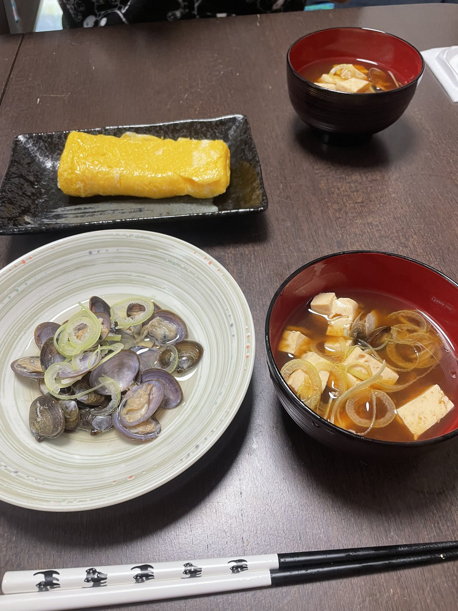 じゅび After キス天 しじみ汁 酒蒸し だし巻き T Co Zbf59jbsbc Twitter