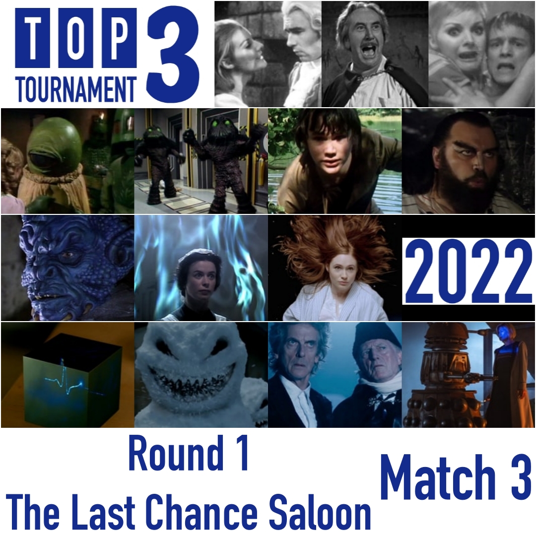 DoctorWho_Top3T's tweet photo. And the final first round Last Chance Saloon match is now also running, at https://t.co/vLks34Noza https://t.co/51Bm7X401d