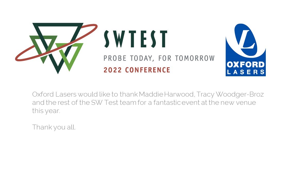 oxfordlasers's tweet image. Oxford Lasers would like to thank Maddie Harwood and Tracy Woodger-Broz and the rest of the #SWTest team for a fantastic event at the new venue this year. Thanks also to the staff at @OmniHotels LaCosta, Carlsbad, CA 

#GuidePlates, #ProbeCards, #wafertest, #semiconductor