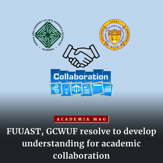 FUUAST @Fuuast_Edu_Pk, GCWUF @gcwufedupk to join hands for academic collaboration. 
🔗academiamag.com/fuuast-gcwuf-j…
#Academia|News #AcademiaMag #FUUAST #GCWUF #AcademicCollaboration