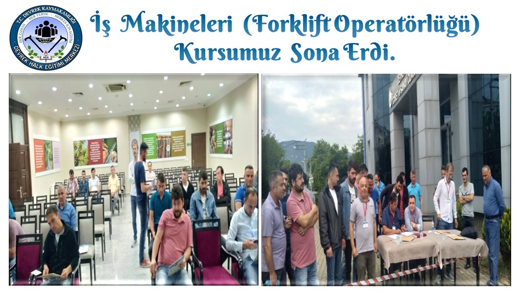 DevrekHem's tweet photo. Devrek İlçe Milli Eğitim Müdürlüğü ve Devrek Ticaret ve Sanayi Odası işbirliği ile merkezimizce açılan İş Makineleri (Forklift Operatörlüğü) Kursumuzu başarılı kurs dönemi geçirerek sona erdi.Kurs sonu teorik ve uygulama sınavlarını gerçekleştirdik.@mebhbogm @sdulger43 @il_milli https://t.co/PlsgzfkNiC