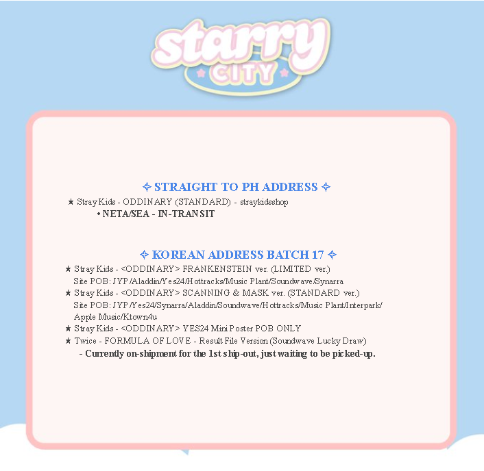 starrycityph's tweet photo. ┈┈⋆ #SCPHUpdates✨
Thank you so much for the patience
Always Stay Safe and Healthy po!

☆ If we missed an update don't hesitate to DM us.
☆ Incoming updates this week will be replied to this tweet. https://t.co/1r225Ec9as
