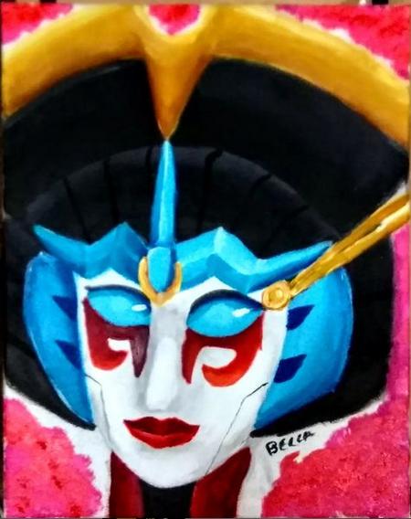 Beccaphish's tweet photo. long story short I was at some friends' place and one of them had cheap acrylics and tempura and the other suggested to draw #transformer fan art #windblade https://t.co/gxt3Z91tEf