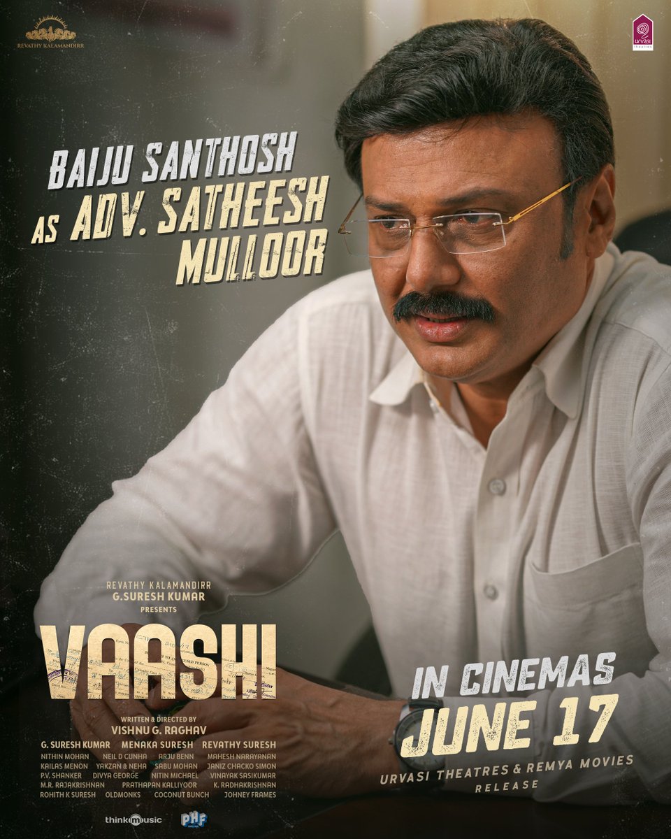 Revathy Kalamandirr (@rkalamandirr) on Twitter photo Baiju Santhosh as Adv. Satheesh Mulloor! 
#vaashimovie #tovinothomas #keerthysuresh #vishnuraghav #revathykalamandirr #rkm #urvasitheatres #vaashionjune17 #malayalamcinema #newfilm #comingsoon Baiju Santhosh as Adv. Satheesh Mulloor! 
#vaashimovie #tovinothomas #keerthysuresh #vishnuraghav #revathykalamandirr #rkm #urvasitheatres #vaashionjune17 #malayalamcinema #newfilm #comingsoon