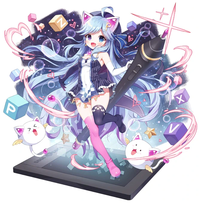 pixivのフォロワーさんが20万人超えました、ありがとうございます!記念でうちのピクシブたんを描きました🥳🎉
これからも頑張りますので応援して頂けると嬉しいです! 