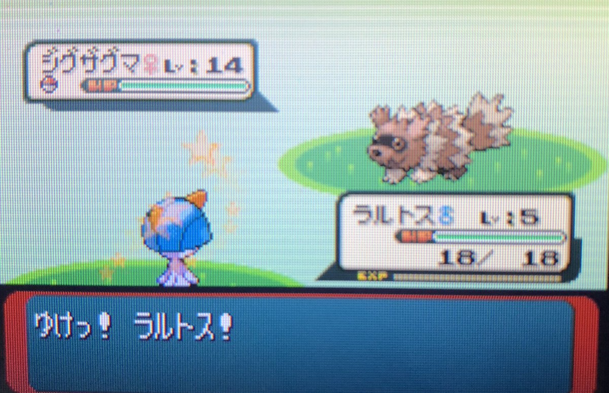 サファイアにて色違いラルトスが生まれました！2560個目と早かったです！今日も孵化するぞ！と意気込んだ十数分後に生まれたので良かったです✨男の子希望だったのでラッキーでした‼️今月3匹目の色違いです⭐️