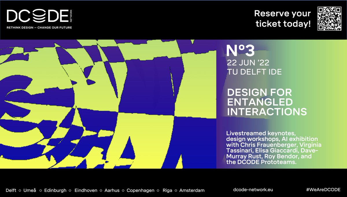 DCODE Network (@dcode_eu) on Twitter photo ⏳ One week until we kick off the DCODE Summer School featuring:
📢 Keynotes from <a href="/cfrauenberger/">Chris Frauenberger / @cfrauenberger@hci.social</a> and <a href="/virgitassinari/">Virginia Tassinari</a>
🔮 Workshops from DCODE Prototeams 🥁
🌇 An evening in AMS with friends from <a href="/AIxDesignCo/">AIxDESIGN</a>
🗓️ Mon 20 - Fri 25 June
✏️ Register here aanmelder.nl/dcode-symposiu… ⏳ One week until we kick off the DCODE Summer School featuring:
📢 Keynotes from <a href="/cfrauenberger/">Chris Frauenberger / @cfrauenberger@hci.social</a> and <a href="/virgitassinari/">Virginia Tassinari</a>
🔮 Workshops from DCODE Prototeams 🥁
🌇 An evening in AMS with friends from <a href="/AIxDesignCo/">AIxDESIGN</a>
🗓️ Mon 20 - Fri 25 June
✏️ Register here aanmelder.nl/dcode-symposiu…