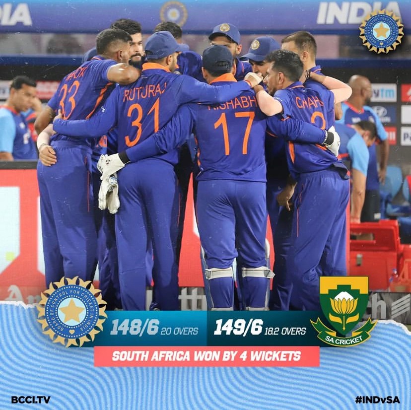 DelhiShor's tweet photo. South Africa won by 4 wickets.

IN we will comeback stronger 💪🏼 https://t.co/vAPpboyr3k