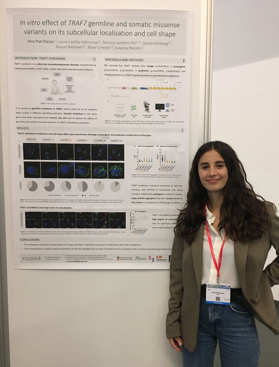 Yesterday, Aina Prat presented her poster on TRAF7 syndrome at #ESHG2022. You can still Check it up today if you missed it, p12.016