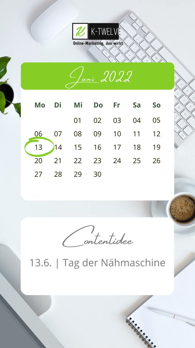 K12_OMarketing's tweet photo. Daily content idea 💡
Tag der Nähmaschine
#contentidee #content #dailycontent #ktwelve #OnlineMarketing #marketingagentur #franken #ebermannstadt #forchheim #bamberg #bayreuth #nuernberg #juni13 #june13th #13juni #naehen #naehmaschine #sewing #Sewingmachine https://t.co/l3OgogBsk2