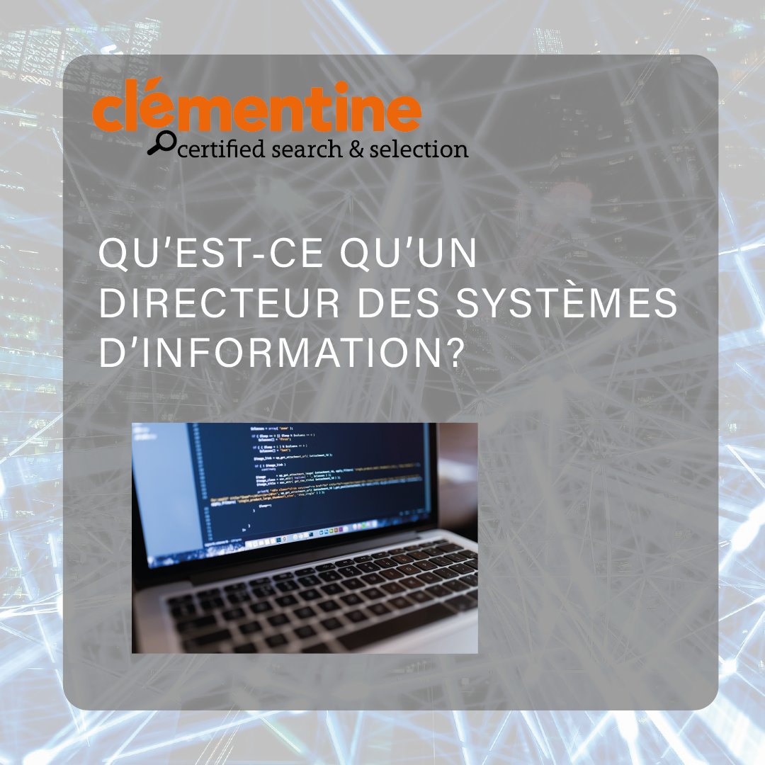 ClementineJobs's tweet photo. 🔎 ZOOM sur un métier : Directeur des Systèmes d'information  🧐
👉Le DSI est responsable de l’ensemble de l’équipement matériel et de la transmission de l’information au sein d’une organisation.

Pour retrouver la fiche métier complète, c'est par ici : https://t.co/yxawooD2VF https://t.co/Ez4bq3YGpD