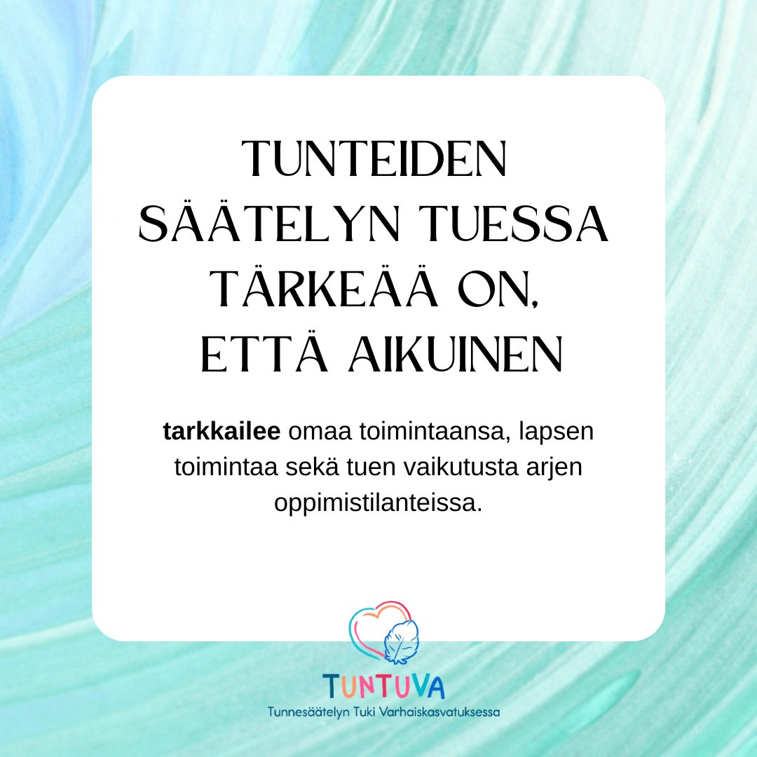 tuntuva's tweet photo. TunTuVa:n 4T-toimintamallin keskeiset avainkohdat tunteiden säätelyn tukeen: Tiedosta, Tunnista, Tue ja Tarkkaile. #tunteidensäätely #tunteidensäätelyntuki #varhaiskasvatus #tuntuvahanke @Opetushallitus Lue lisää: https://t.co/y7pbWE7bHP https://t.co/rsEyzGGbby