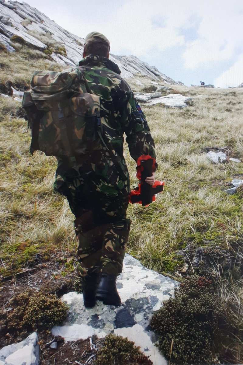 Jamies73's tweet photo. 40 years ago this night &amp; into the dawn of tomorrow. 2 Scots Guards assault Tumbledown Mountain in the Falklands. At Battles end 8 Scots Guardsmen &amp; 1 RE have paid the ultimate sacrifice. RIP Dad and colleagues 'Unita Fortior' @WarDiaryF82 @AlastairBruce_ @FalklandsinUK https://t.co/IHElJy4ju3