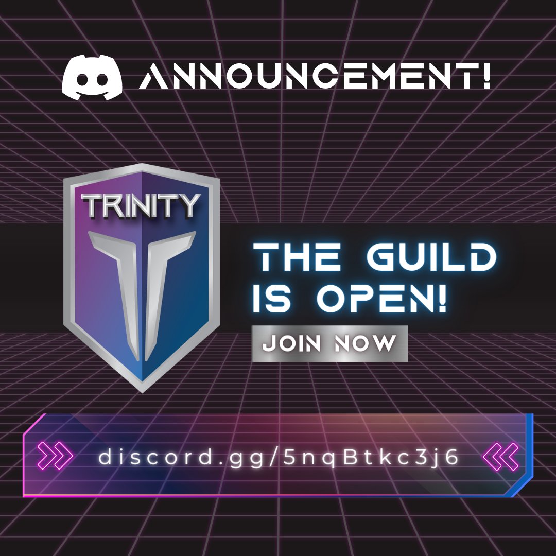 TrinityGuildPH's tweet photo. [ANNOUNCEMENT!]
Our Discord Channel is now OPEN!

Join our Community and become a part of Trinity Guild!

Join the Trinity Guild Discord channel:
https://t.co/YfCyZXryz4

#TrinityGuild #TrinityGuildPH https://t.co/rGq4u7tngj