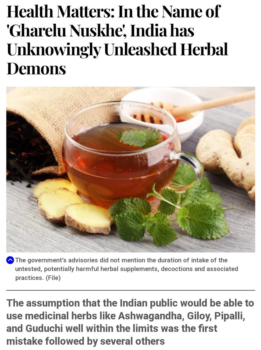theliverdoc's tweet photo. I'm quoted in this fantastic reporting by @ChandnaHimani for @CNNnews18 on homemade herbal remedies and associated adverse events

Time &amp; again, 1 fact stands
Herbal doesnt mean safe
Take care of yourselves.

Gr8 inputs frm @drtejallathia, @drkamnakakkar

https://t.co/jqyxPYin0C https://t.co/7LjZBx9KRN