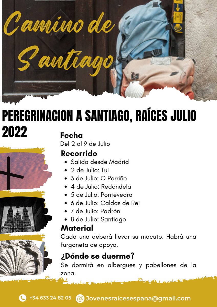 TamayoLeonor's tweet photo. Camino de Santiago para adolescentes y jóvenes. 
Con espíritu de verdadera peregrinación. 
Caminar, rezar, compartir, ayudar y reír. 
#caminodesantiago #jacobeo https://t.co/oA1uAEWXjy