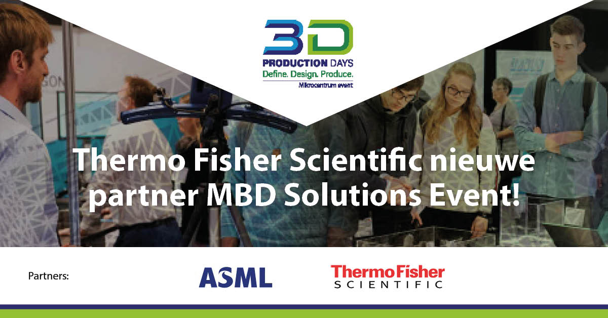 Voor het organiseren van het MBD Solutions Event delen we graag kennis en ervaringen uit met onze partner ASML. Sinds kort mogen we daar Thermo Fisher Scientific als partner aan toevoegen. Ontmoet Mikrocentrum, ASML en Thermo Fisher Scientific op stand 24.