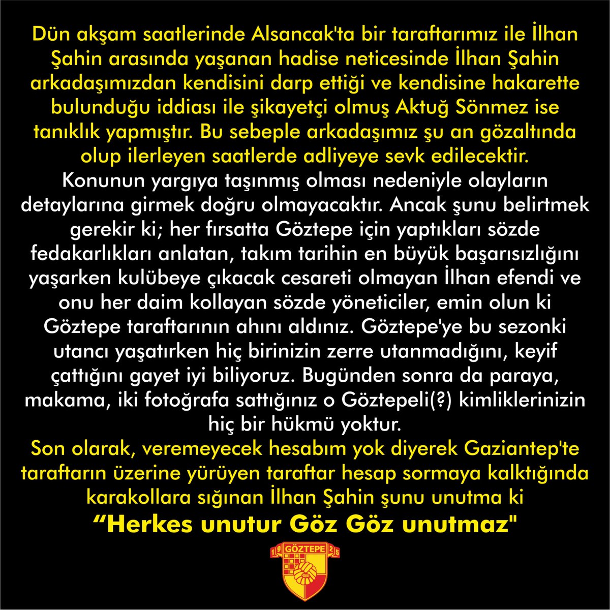 ForzaGoztpe1925's tweet photo. Herkes unutur Göz Göz unutmaz https://t.co/3D1m5Ku5TG