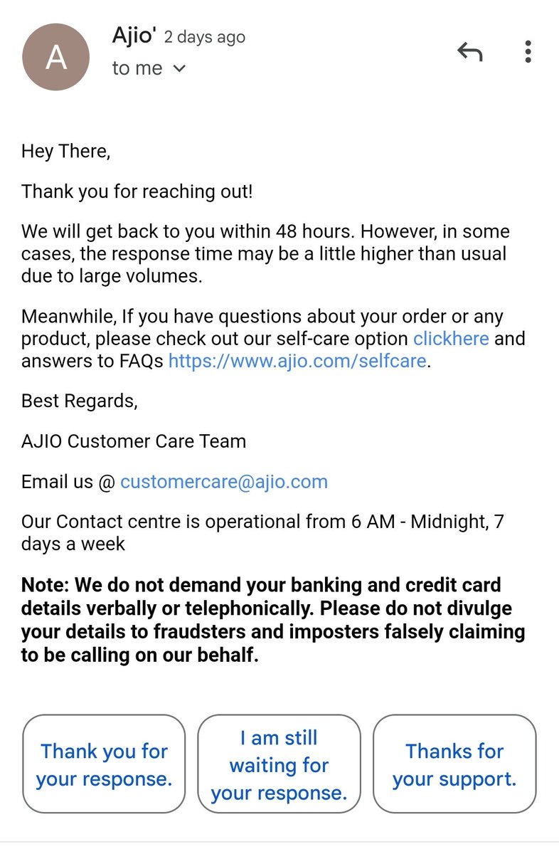 KKSharma01's tweet photo. @AJIOLife very worst customer support service. Almost fake product or copy of the product by the using famous brand name. You cheated me every product. I will file a police complaint about your fraudulent transfer of not genuine products https://t.co/AI7yk93ewk