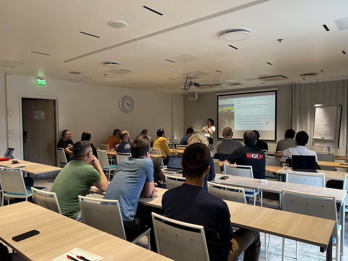 ILalioti's tweet photo. Presenting BFD adoption @LU_CIX  for the IX community at Euro-IX Workshop in Tampere,Finland @restena https://t.co/ChwmEhelG8