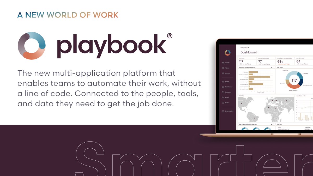 PlaybookOS's tweet photo. Hello, new world! 
Today is launch day for Playbook, the new operating system where teams can automate their work, without a line of code. Build a leaner, smarter, and stronger organization today. 
Learn more here: https://t.co/YIkJ47FOqg https://t.co/KkinrUOq4y