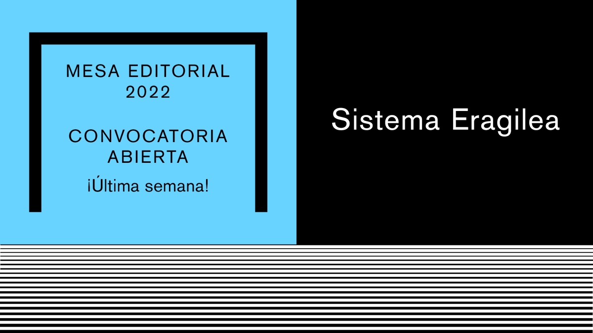 zko_editorial's tweet photo. Última semana para inscribirse en la Mesa Editorial de Sistema Eragilea! Hasta el 17 de junio! Las jornadas tendrán lugar en @Dinamoaaa de Azpeitia, los días 2 y 3 de julio. Libros de artista, autoediciones, zines... Encuentro del contexto del arte en comunidad y mejor ambiente. https://t.co/q61cTtCusy