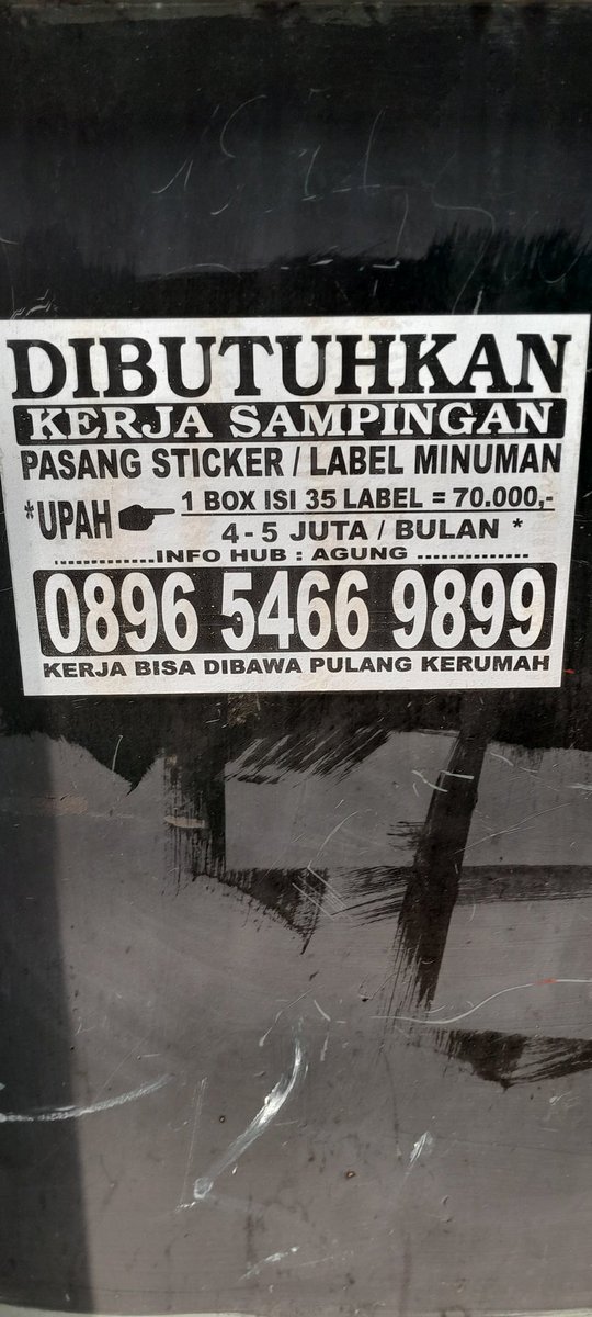 barnadi's tweet photo. #lokercot #Sidejob #WFH #NoInterview #NoCV #NoTahanIjazah https://t.co/D2DMfrqHnu